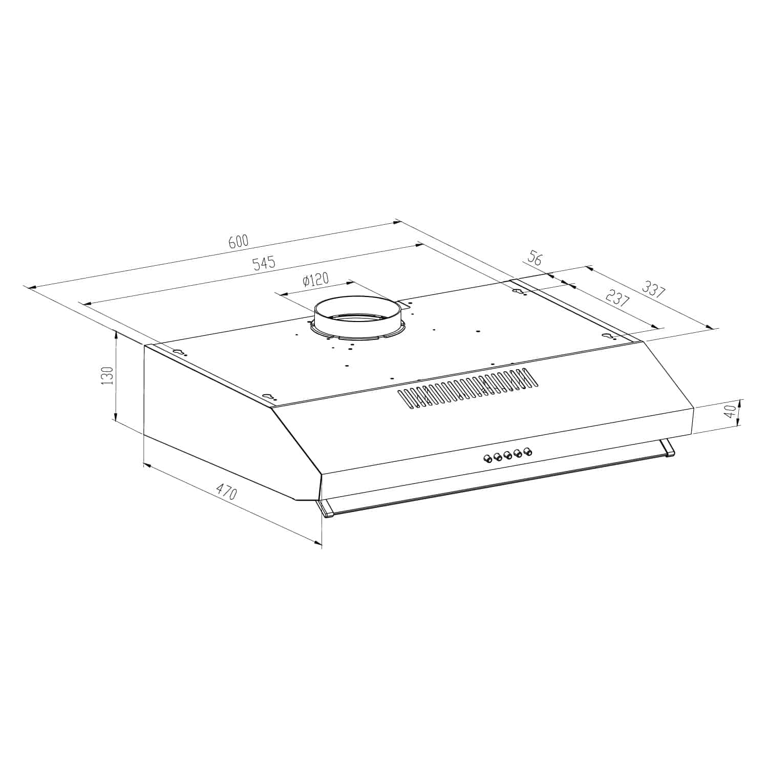 Campana Extractora Inox Cm Velocidades Gr Ner