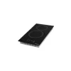 Detalles frontales de la encimera vitrocerámica 2 platos touch black