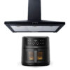 Kit Freidora de Aire Digital 6L + Campana Piramidal Gröner Black 90 cm