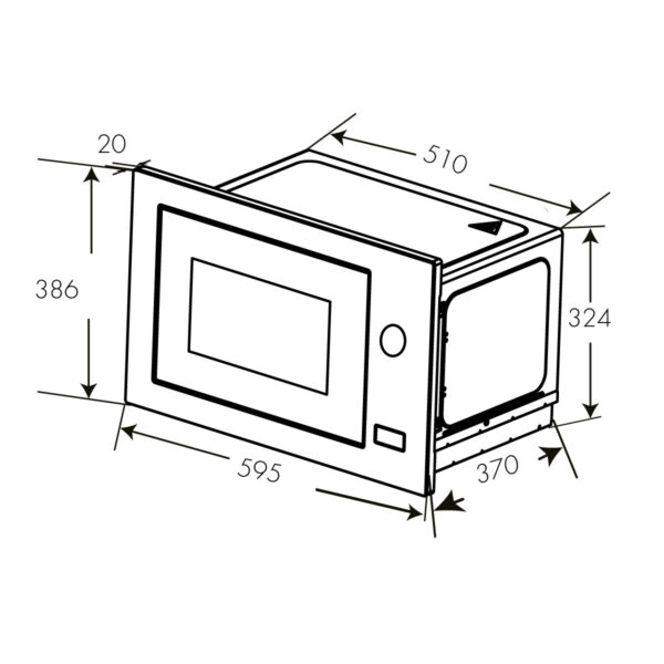 Horno Microondas Empotrable Gröner Black Matte Grill 25L - Imagen 3