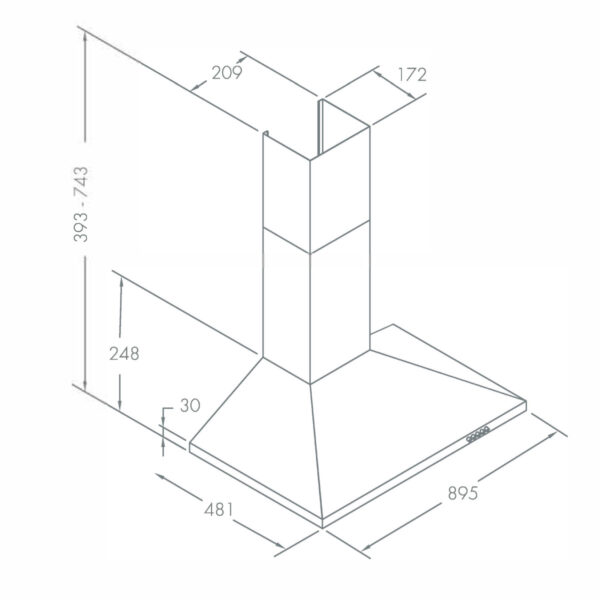 Campana Piramidal Gröner Inox T90 - Imagen 4
