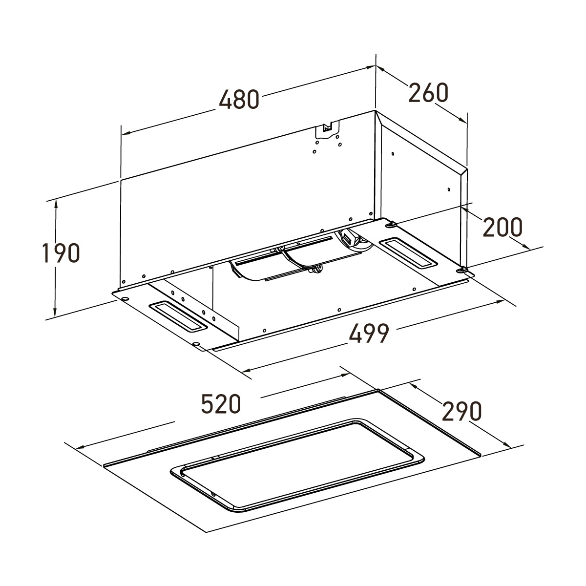 Campana Empotrada Gröner Black Glass 52 cm 4 Campana Empotrada Gröner Black Glass 52 cm - Imagen 4