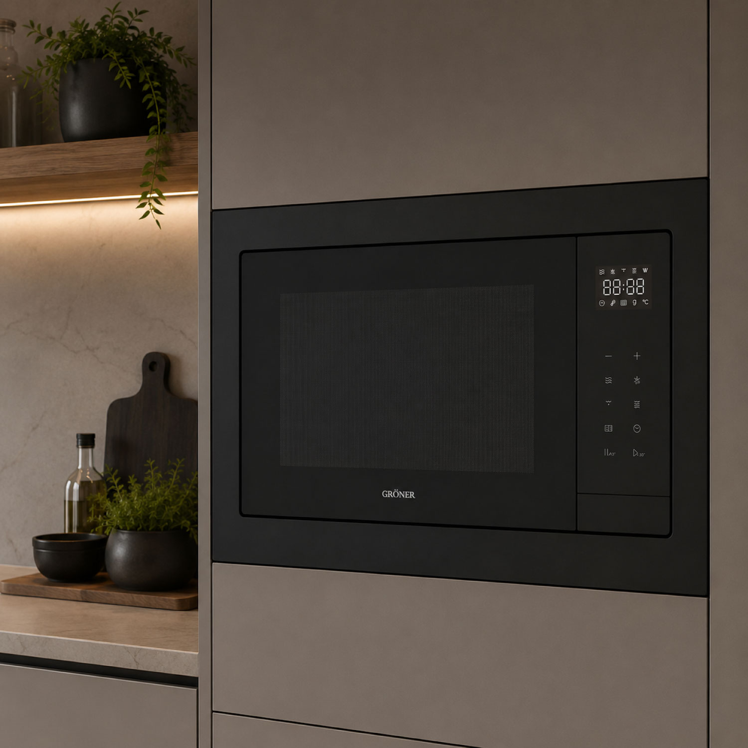 Horno Microondas Empotrable Gröner Black Glass Grill 25L 2 Horno Microondas Empotrable Gröner Black Glass Grill 25L - Imagen 2